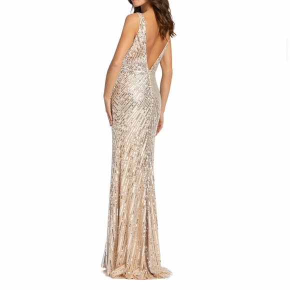 # Mac Duggal Starburst Sequin Column Gown New With Tag - Picture 17 of 17